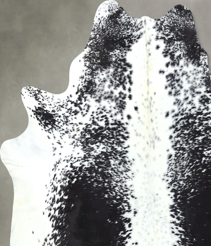 Salt and Pepper Black XX-Large Brazilian Cowhide Rug 7'9"H x 6'10"W #B19772 by Hudson Hides