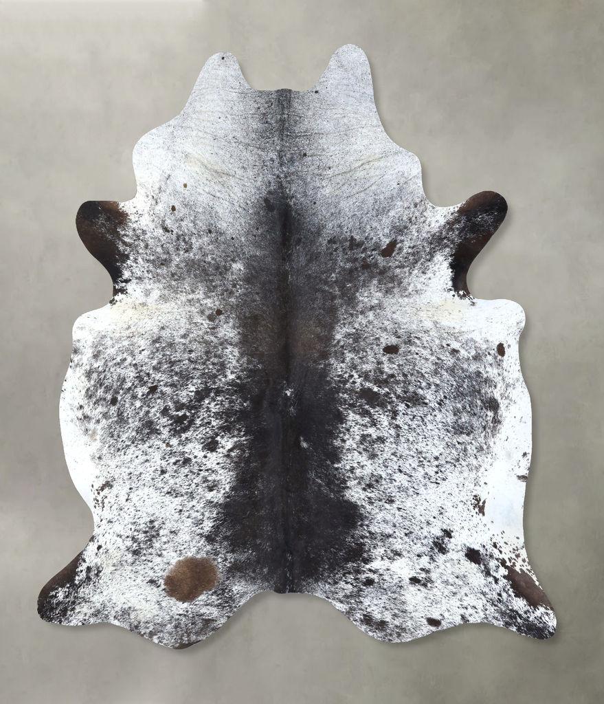 Salt and Pepper Black XX-Large Brazilian Cowhide Rug 8'7"H x 6'10"W #B19774 by Hudson Hides