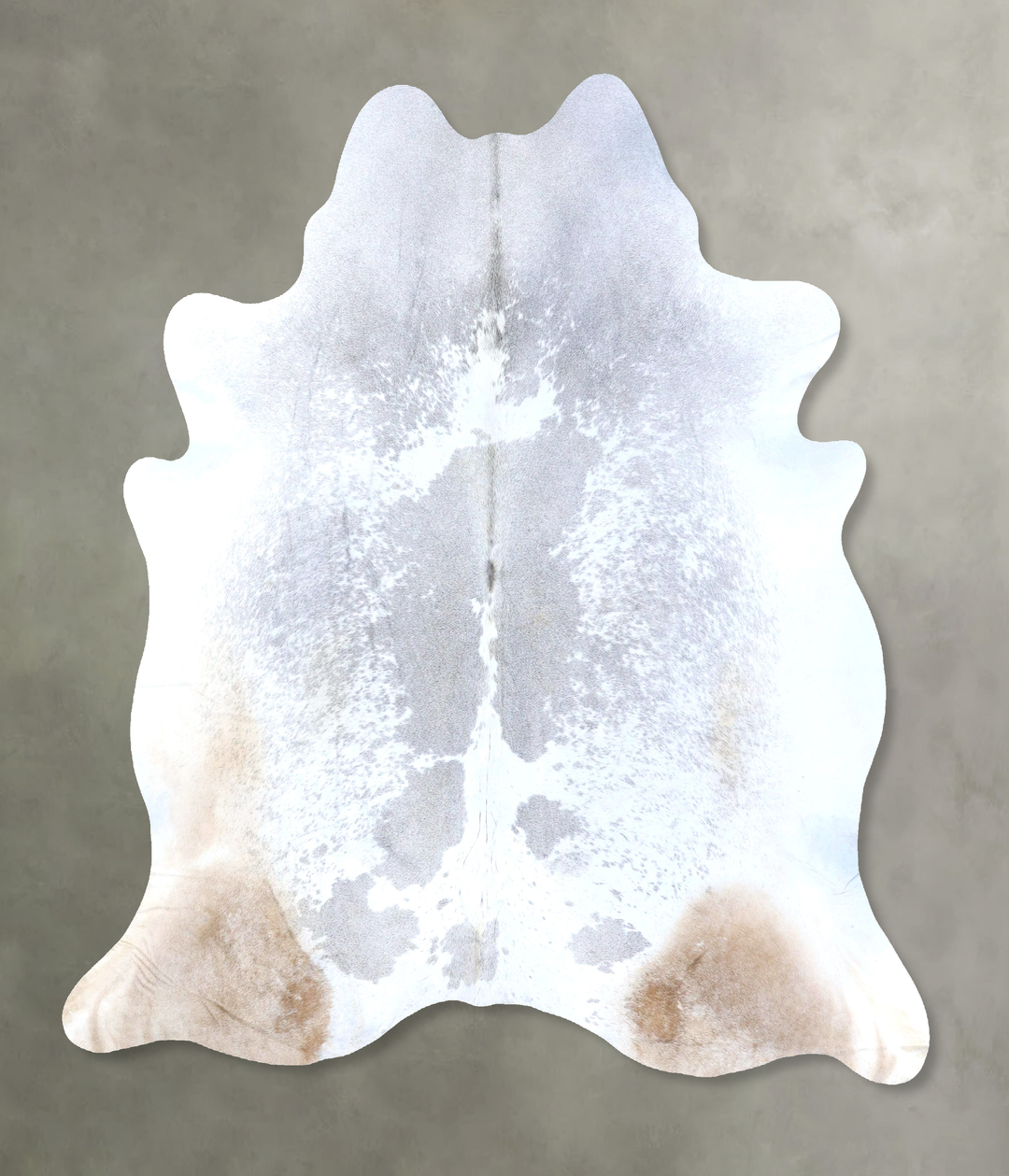 Grey with Beige XX-Large Brazilian Cowhide Rug 7'9"H x 7'0"W #B19778 b