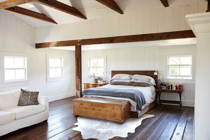 Grey with Beige XX-Large Brazilian Cowhide Rug 7'9"H x 7'0"W #B19778 by Hudson Hides