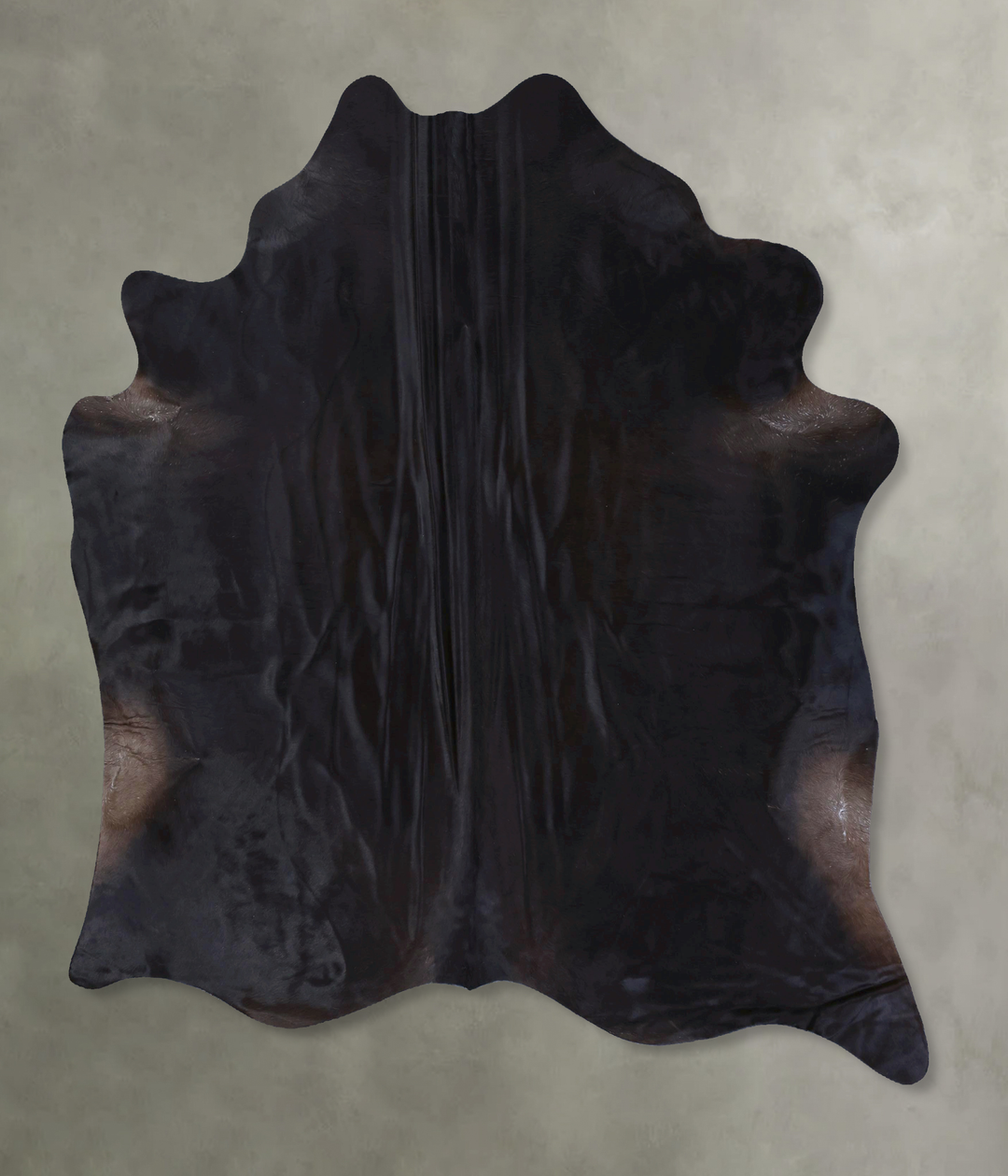 Solid Black X-Large Brazilian Cowhide Rug 7'4"H x 6'5"W #B19790 by Hud