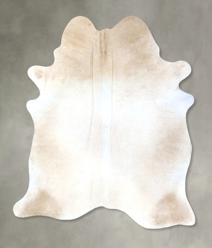 Ivory with Beige X-Large Brazilian Cowhide Rug 7'8"H x 6'4"W #B19791 by Hudson Hides