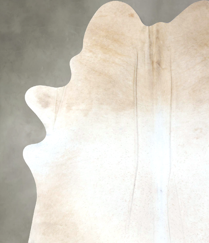 Ivory with Beige X-Large Brazilian Cowhide Rug 7'8"H x 6'4"W #B19791 by Hudson Hides