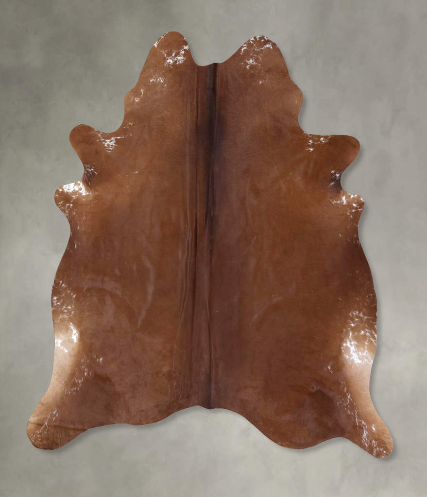 Solid Brown X-Large Brazilian Cowhide Rug 7'5"H x 6'6"W #B19796 by Hudson Hides
