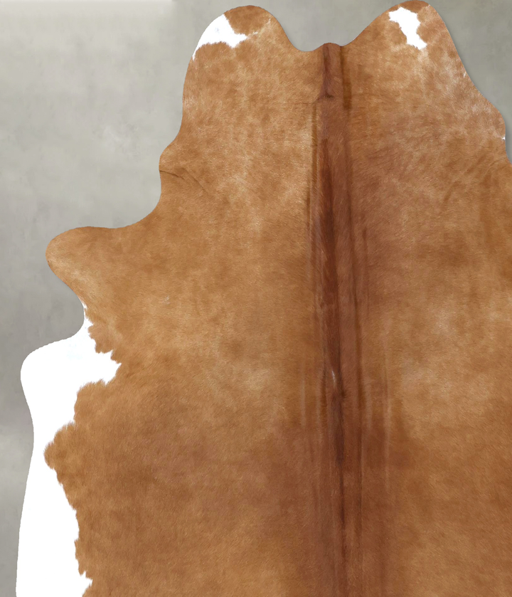 Brown and White Regular X-Large Brazilian Cowhide Rug 7'2"H x 6'4"W #B19805 by Hudson Hides