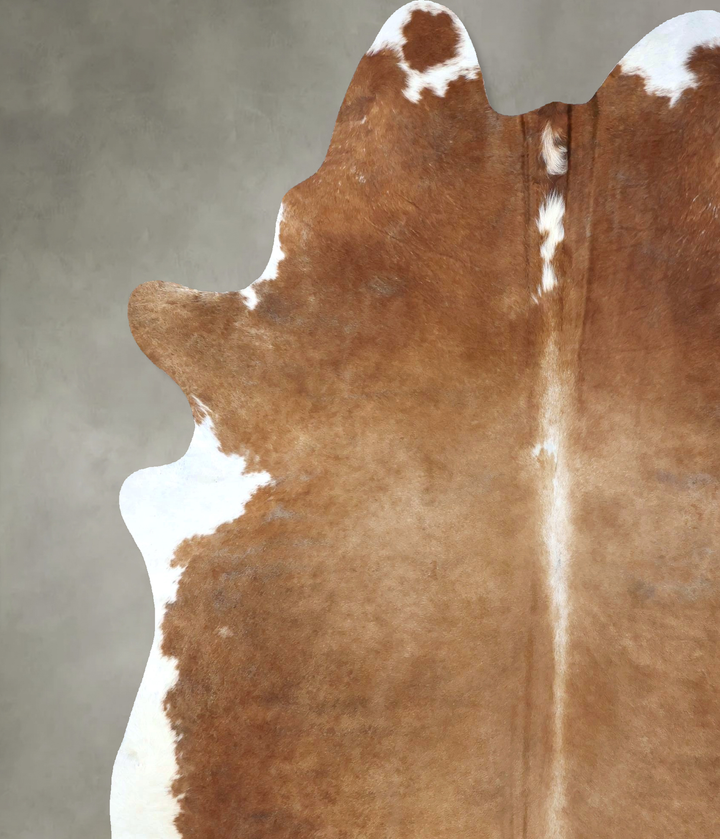Brown and White Regular XX-Large Brazilian Cowhide Rug 8'1"H x 6'7"W #B19806 by Hudson Hides