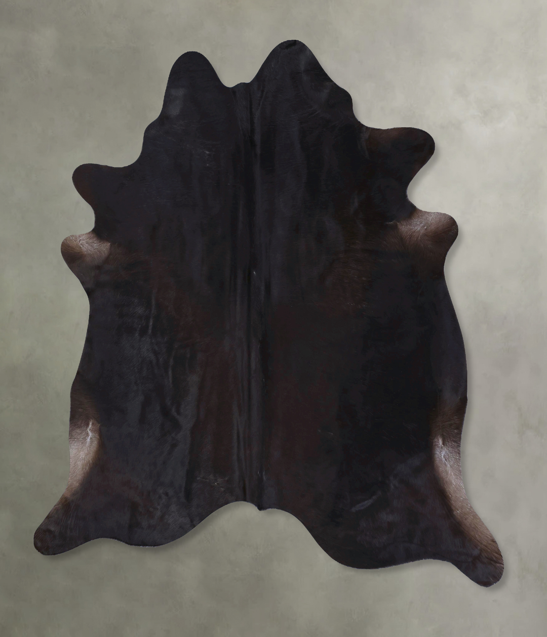 Solid Black X-Large Brazilian Cowhide Rug 7'5"H x 6'5"W #B19807 by Hud