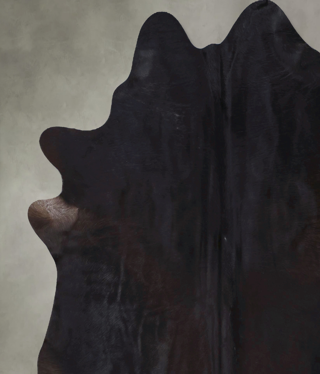 Solid Black X-Large Brazilian Cowhide Rug 7'5"H x 6'5"W #B19807 by Hud