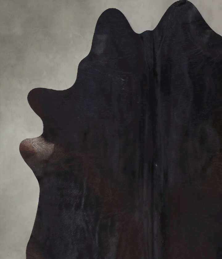 Solid Black X-Large Brazilian Cowhide Rug 7'5"H x 6'5"W #B19807 by Hudson Hides