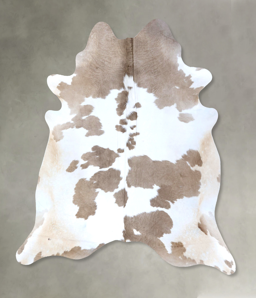Brown and White Regular X-Large Brazilian Cowhide Rug 7'6"H x 6'7"W #B19809 by Hudson Hides