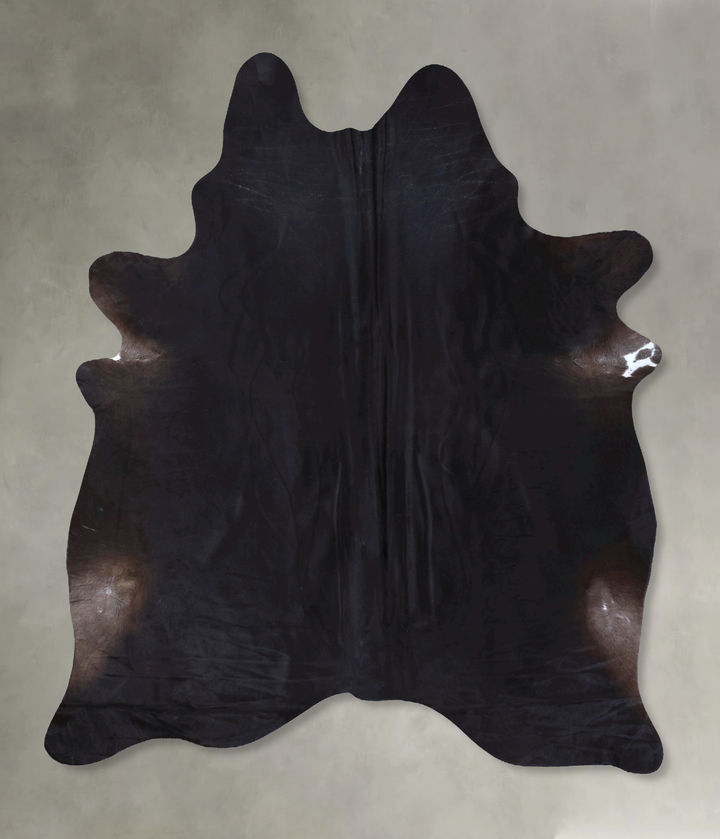 Solid Black XX-Large Brazilian Cowhide Rug 8'0"H x 6'5"W #B19814 by Hudson Hides