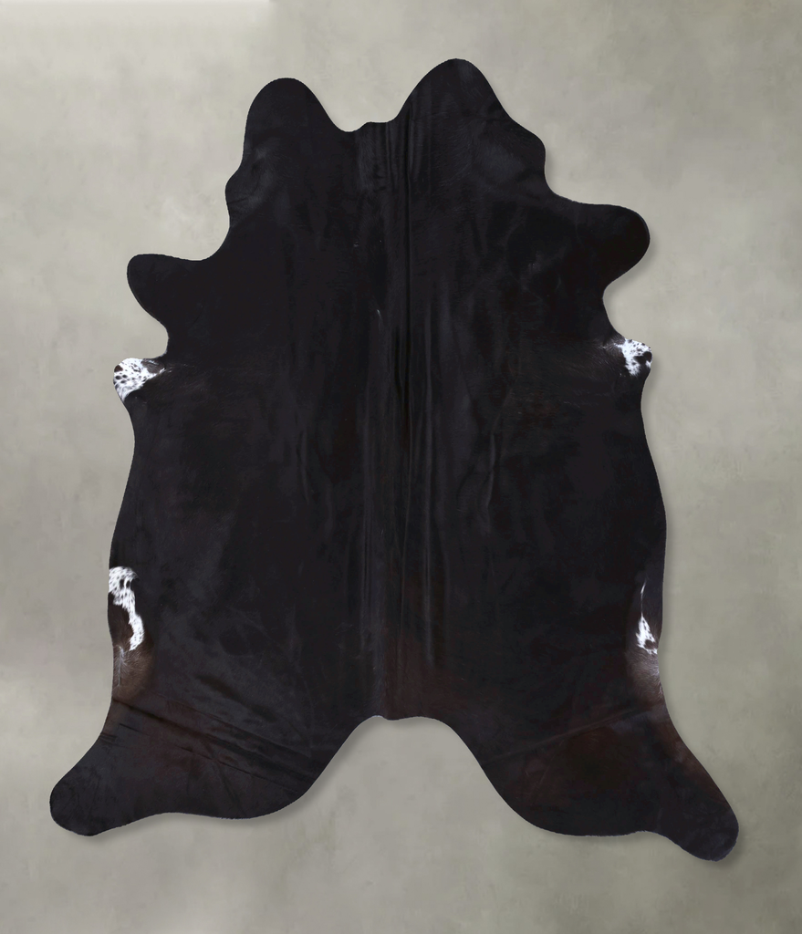 Solid Black XX-Large Brazilian Cowhide Rug 7'11"H x 6'11"W #B19816 by Hudson Hides