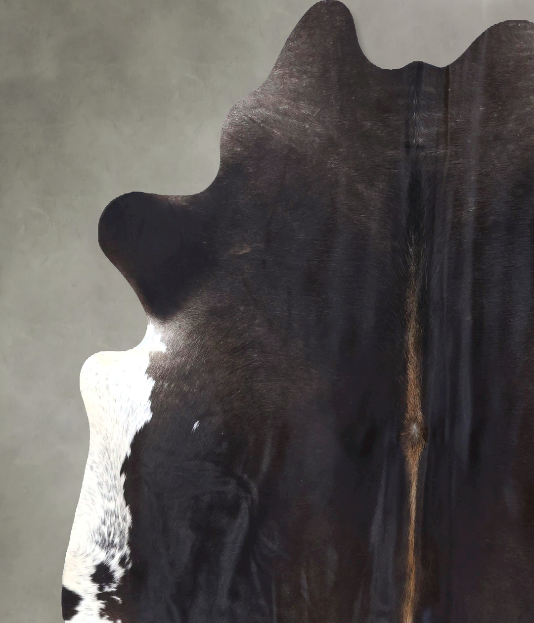 Chocolate and White X-Large Brazilian Cowhide Rug 7'5"H x 6'5"W #B1983