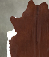 Brown and White Regular XX-Large Brazilian Cowhide Rug 7'8"H x 7'2"W #B19837 by Hudson Hides