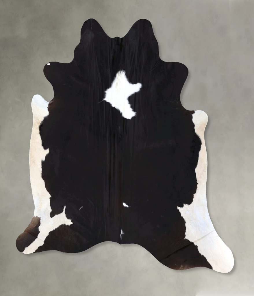 Black and White XX-Large Brazilian Cowhide Rug 7'5"H x 6'11"W #B19838 by Hudson Hides