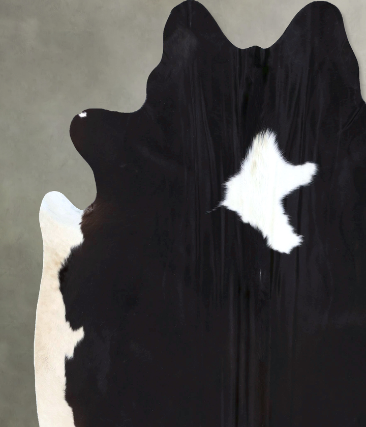 Black and White XX-Large Brazilian Cowhide Rug 7'5"H x 6'11"W #B19838 by Hudson Hides