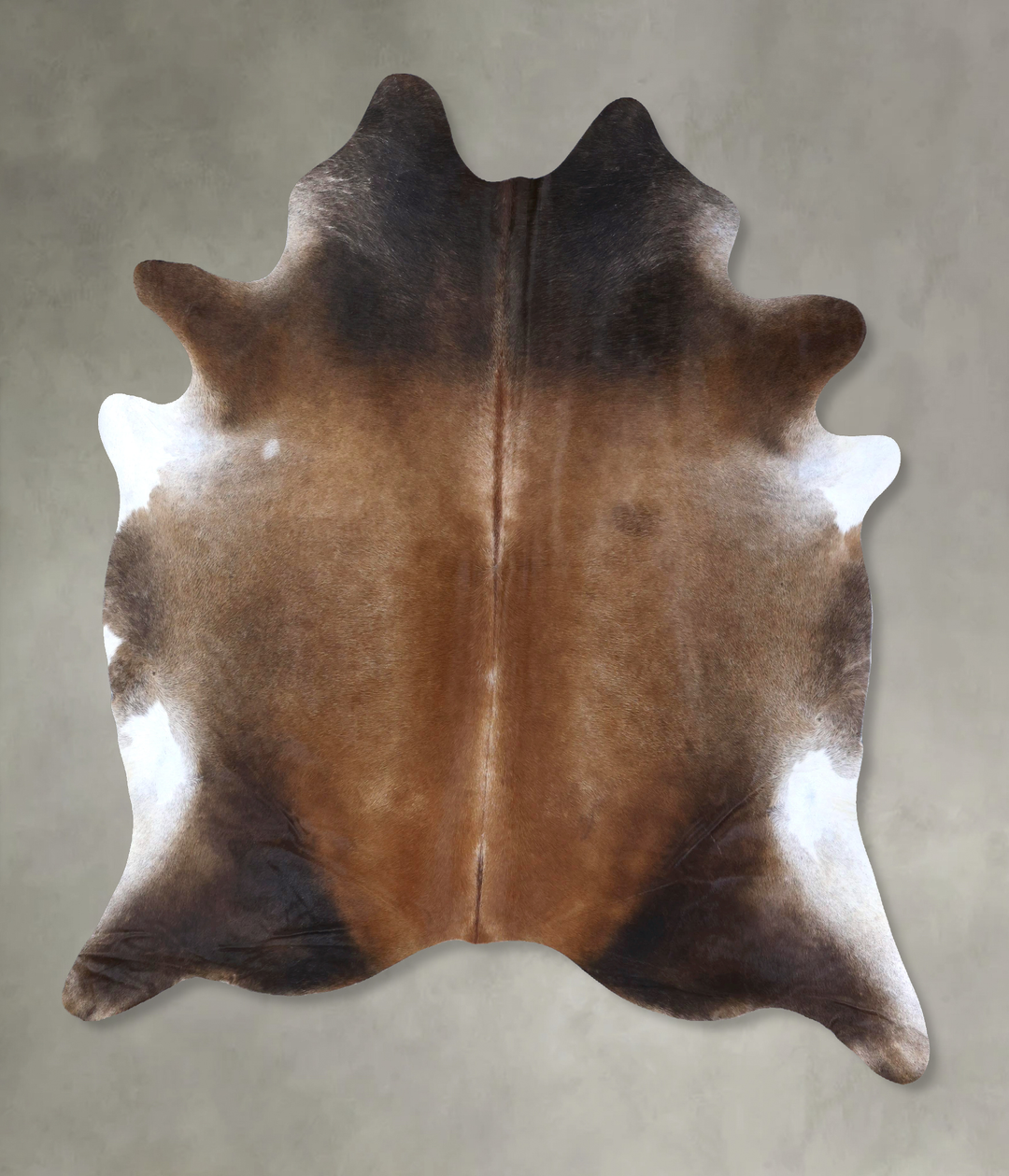 Grey with Beige XX-Large Brazilian Cowhide Rug 8'7"H x 7'2"W #B19854 b