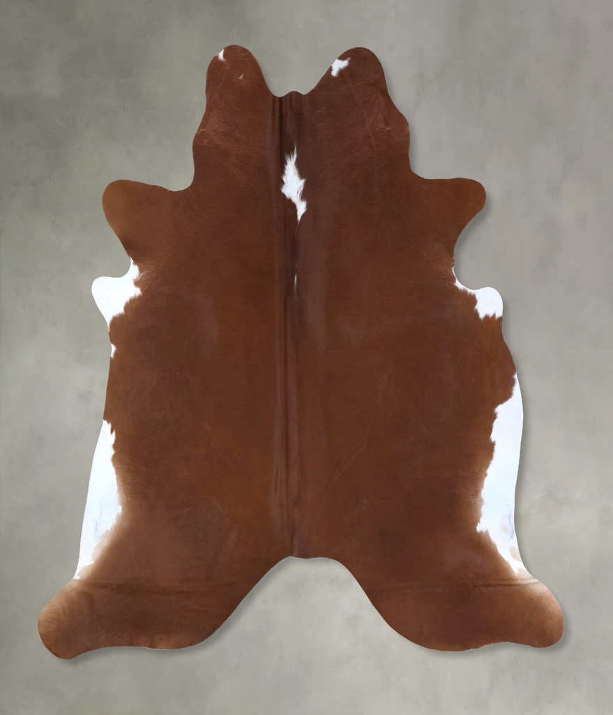 Brown and White Regular XX-Large Brazilian Cowhide Rug 7'5"H x 7'1"W #B19864 by Hudson Hides