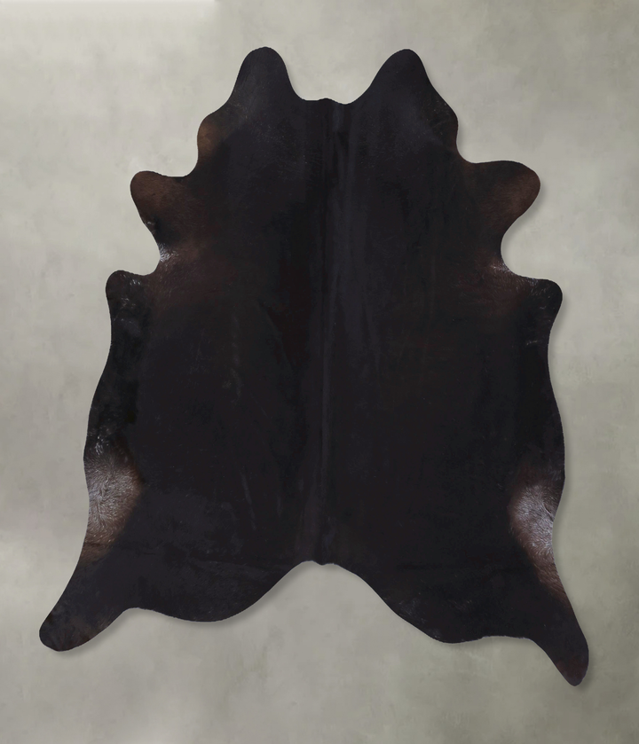 Solid Black XX-Large Brazilian Cowhide Rug 7'6"H x 6'10"W #B19865 by Hudson Hides