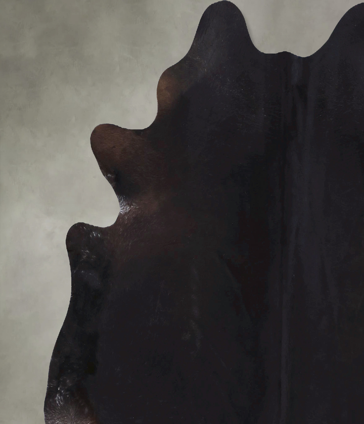 Solid Black XX-Large Brazilian Cowhide Rug 7'6"H x 6'10"W #B19865 by Hudson Hides