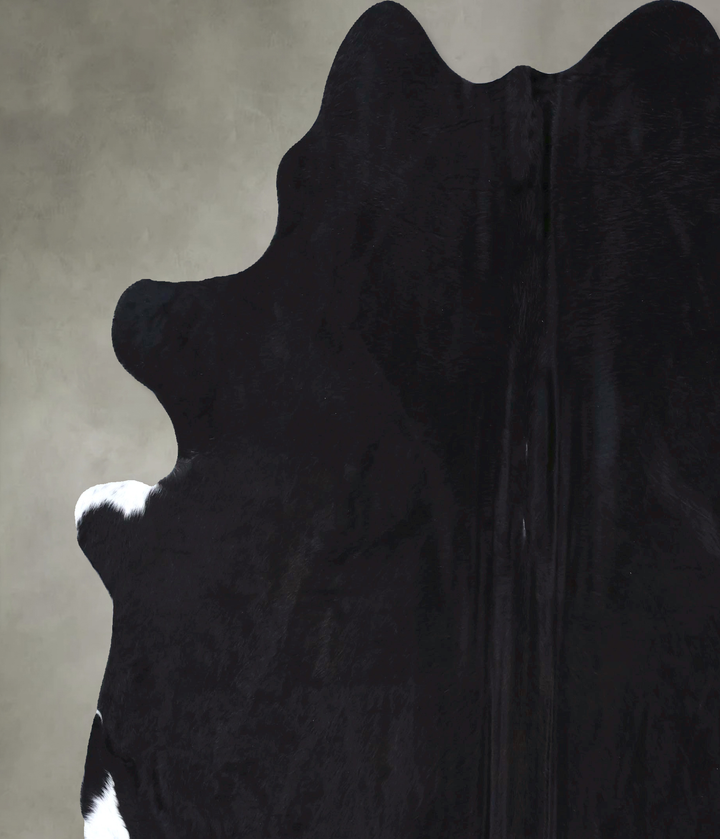 Solid Black XX-Large Brazilian Cowhide Rug 8'0"H x 7'2"W #B19868 by Hudson Hides