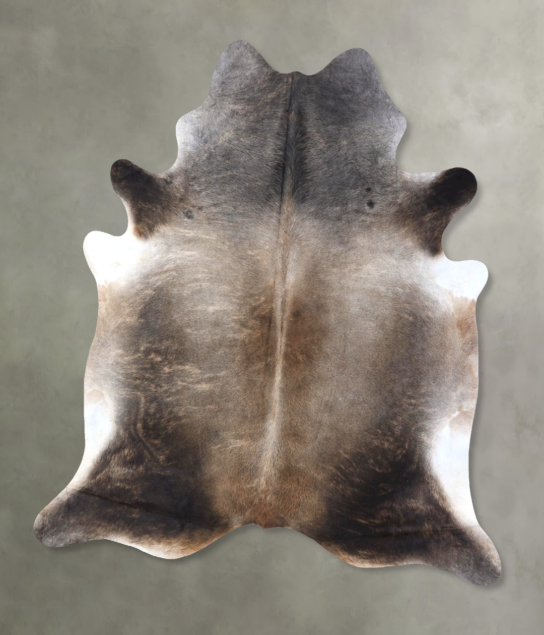 Grey with Beige XX-Large Brazilian Cowhide Rug 8'3"H x 7'2"W #B19869 b