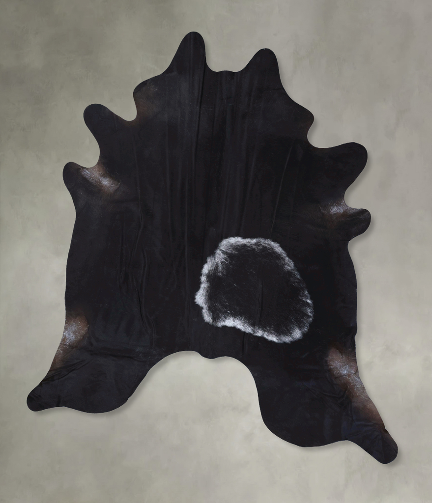 Solid Black XX-Large Brazilian Cowhide Rug 8'10"H x 7'2"W #B19881 by Hudson Hides
