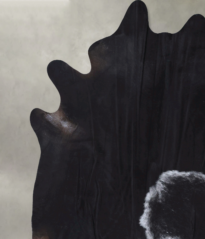 Solid Black XX-Large Brazilian Cowhide Rug 8'10"H x 7'2"W #B19881 by Hudson Hides