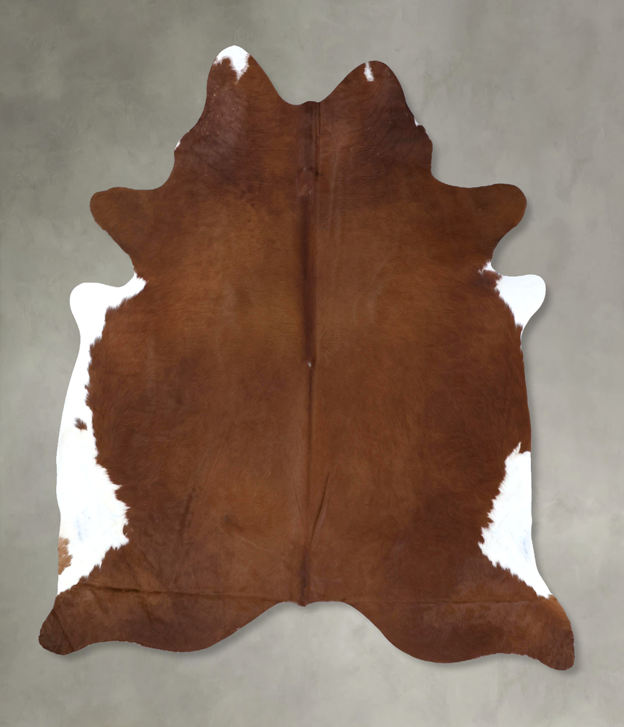 Brown and White Regular XX-Large Brazilian Cowhide Rug 8'4"H x 6'9"W #B19886 by Hudson Hides