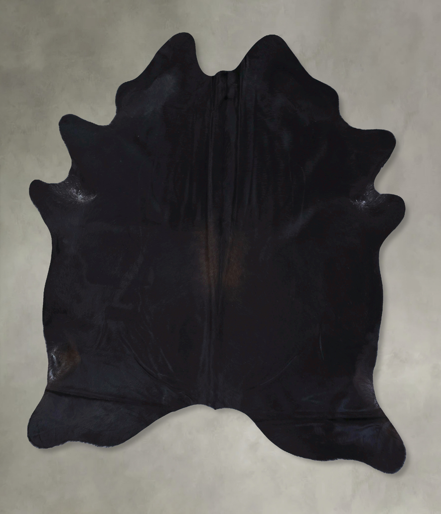 Solid Black XX-Large Brazilian Cowhide Rug 7'11"H x 6'5"W #B19887 by Hudson Hides