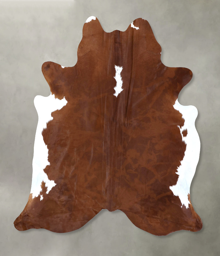 Brown and White Regular X-Large Brazilian Cowhide Rug 7'3"H x 6'3"W #B19891 by Hudson Hides