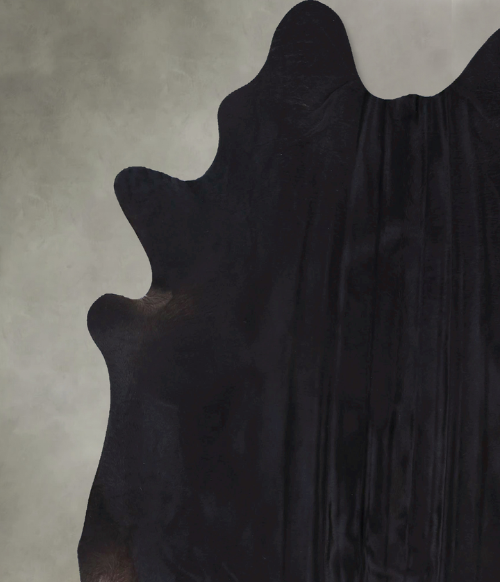 Solid Black X-Large Brazilian Cowhide Rug 7'3"H x 6'9"W #B19892 by Hudson Hides