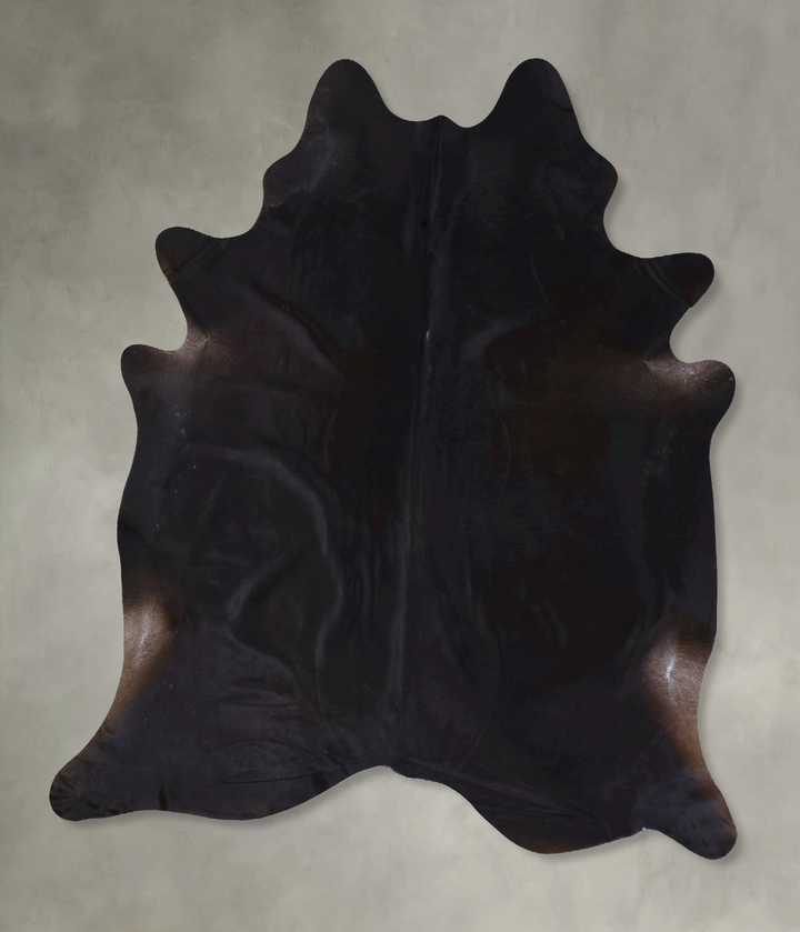 Solid Black XX-Large Brazilian Cowhide Rug 8'2"H x 7'0"W #B19896 by Hudson Hides