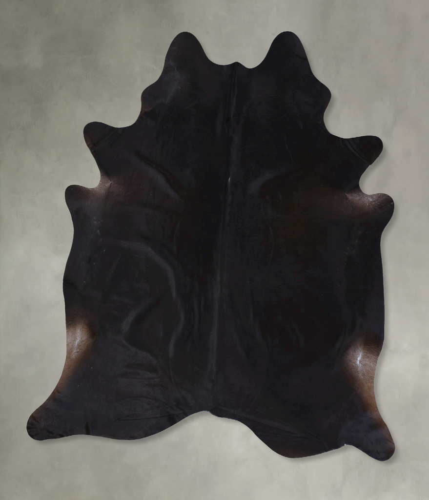 Solid Black XX-Large Brazilian Cowhide Rug 8'2"H x 7'0"W #B19896 by Hudson Hides