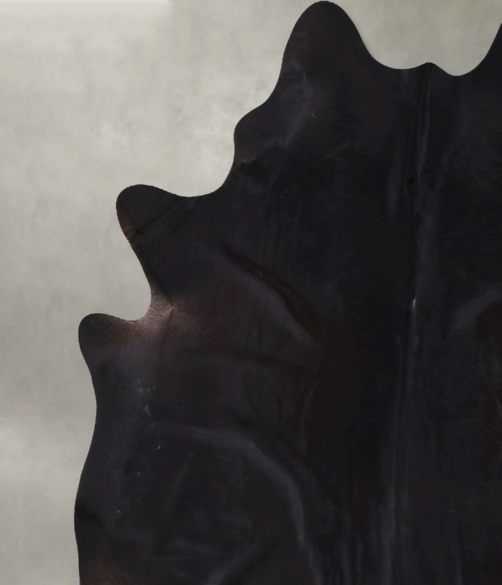 Solid Black XX-Large Brazilian Cowhide Rug 8'2"H x 7'0"W #B19896 by Hudson Hides