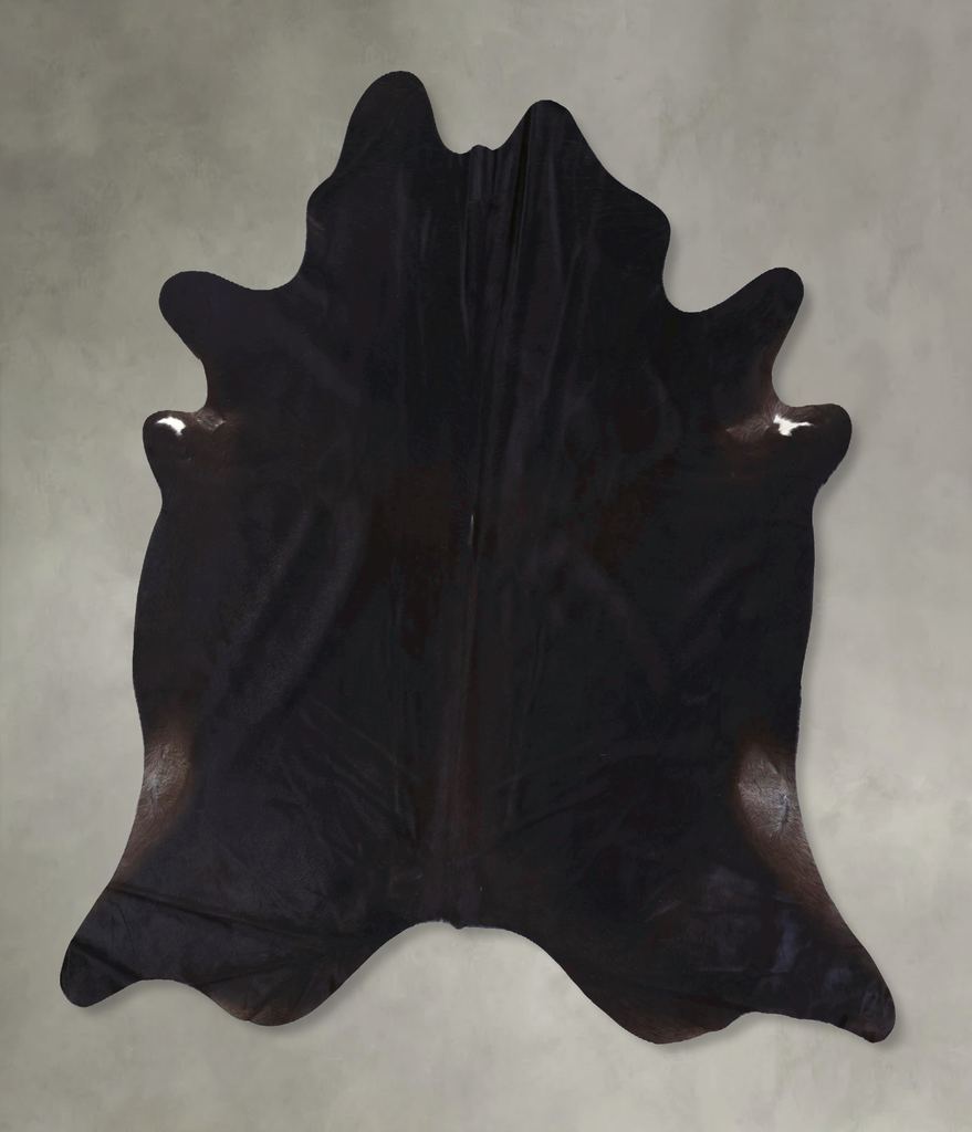 Solid Black XX-Large Brazilian Cowhide Rug 7'5"H x 7'4"W #B19902 by Hudson Hides