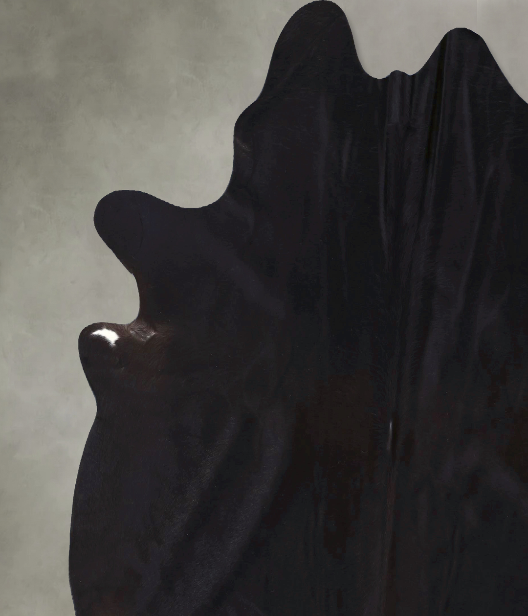 Solid Black XX-Large Brazilian Cowhide Rug 7'5"H x 7'4"W #B19902 by Hu