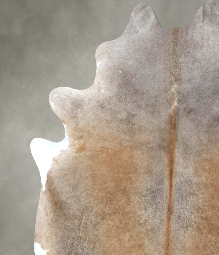 Grey with Beige XX-Large Brazilian Cowhide Rug 8'1"H x 7'1"W #B19903 by Hudson Hides