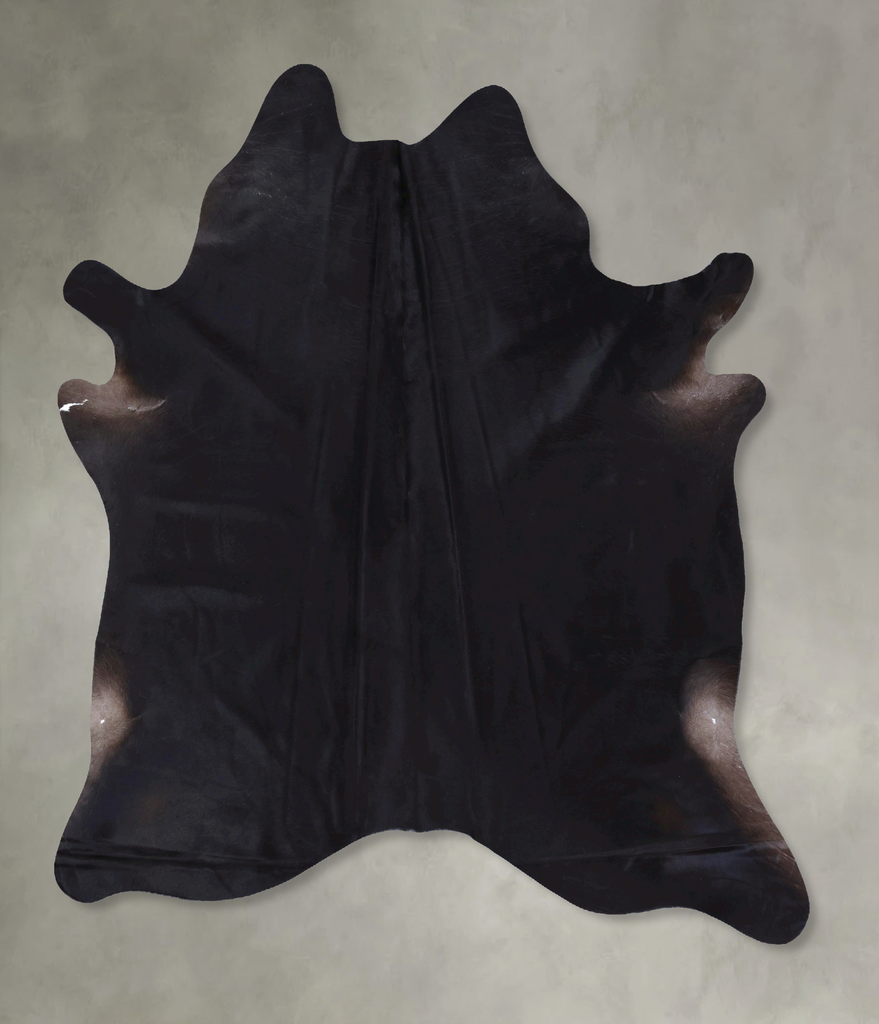 Solid Black XX-Large Brazilian Cowhide Rug 7'11"H x 6'7"W #B19906 by Hudson Hides