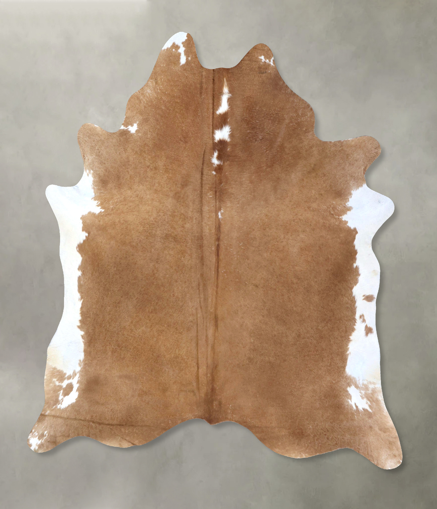 Brown and White Regular XX-Large Brazilian Cowhide Rug 8'2"H x 6'10"W #B19909 by Hudson Hides