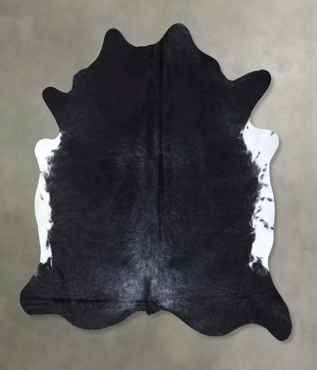 Solid Black XX-Large Brazilian Cowhide Rug 7'8"H x 6'9"W #B19910 by Hu