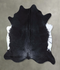 Solid Black XX-Large Brazilian Cowhide Rug 7'8