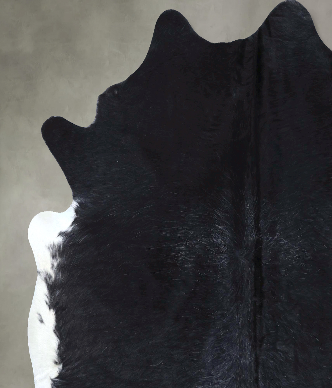Solid Black XX-Large Brazilian Cowhide Rug 7'8"H x 6'9"W #B19910 by Hu