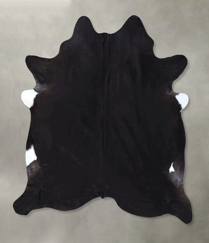 Solid Black XX-Large Brazilian Cowhide Rug 7'11"H x 6'10"W #B19919 by Hudson Hides