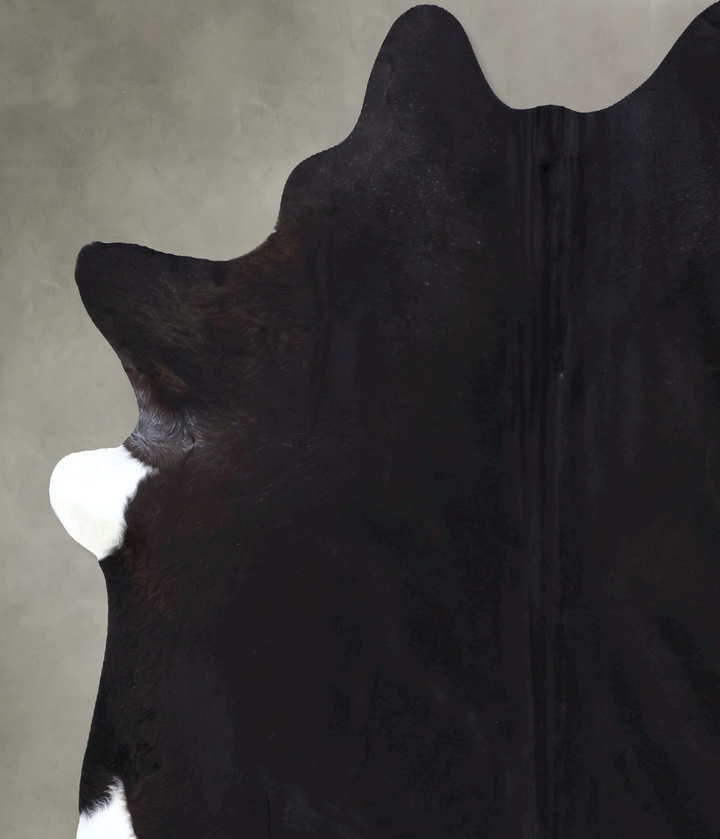 Solid Black XX-Large Brazilian Cowhide Rug 7'11"H x 6'10"W #B19919 by Hudson Hides