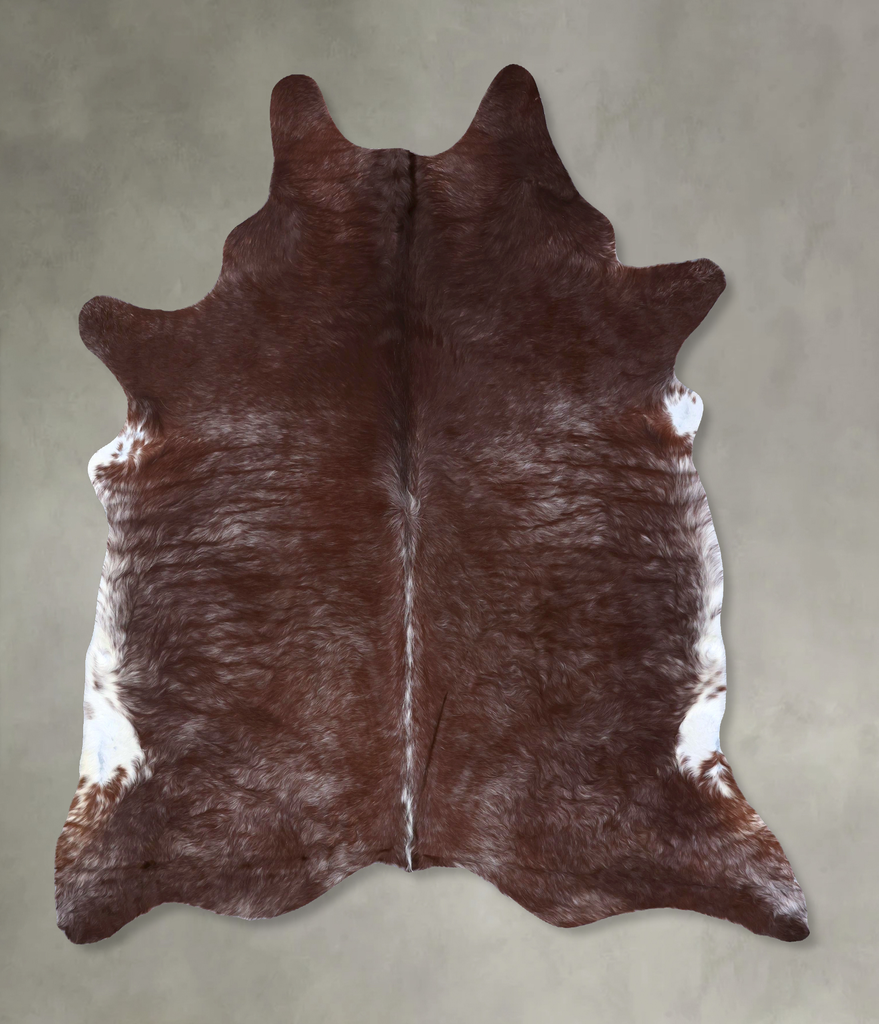 Salt and Pepper Brown XX-Large Brazilian Cowhide Rug 8'1"H x 6'10"W #B19925 by Hudson Hides