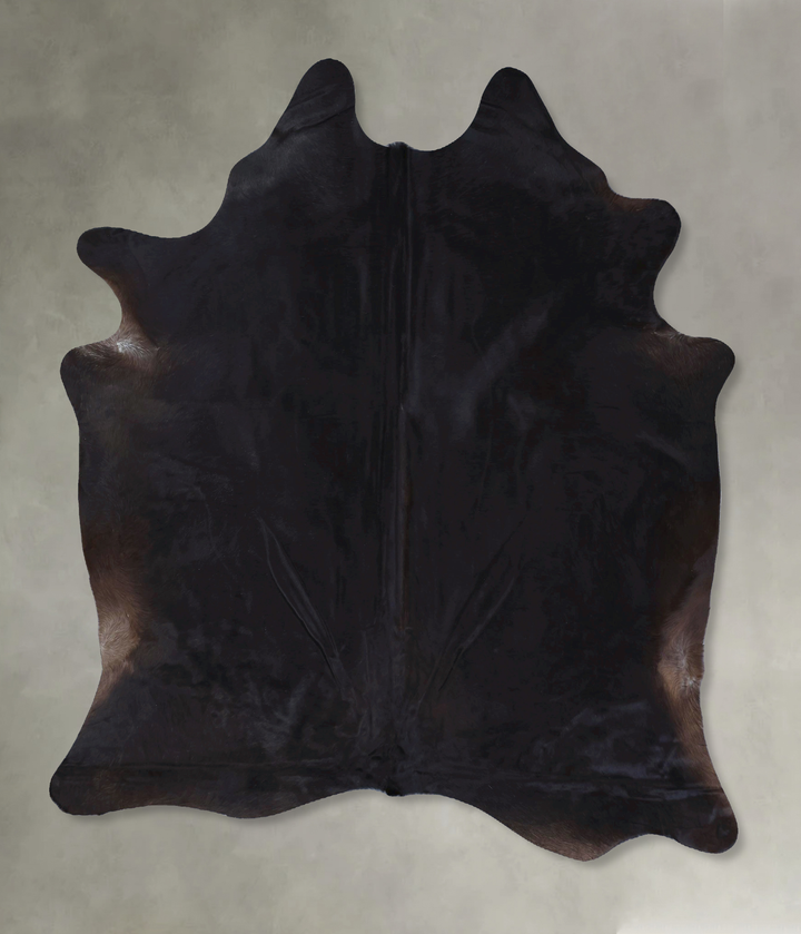 Solid Black X-Large Brazilian Cowhide Rug 7'3"H x 6'1"W #B19929 by Hudson Hides