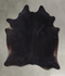 Solid Black X-Large Brazilian Cowhide Rug 7'3
