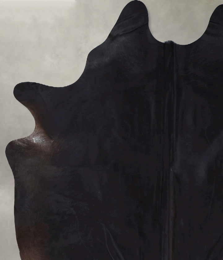 Solid Black X-Large Brazilian Cowhide Rug 7'3"H x 6'1"W #B19929 by Hudson Hides