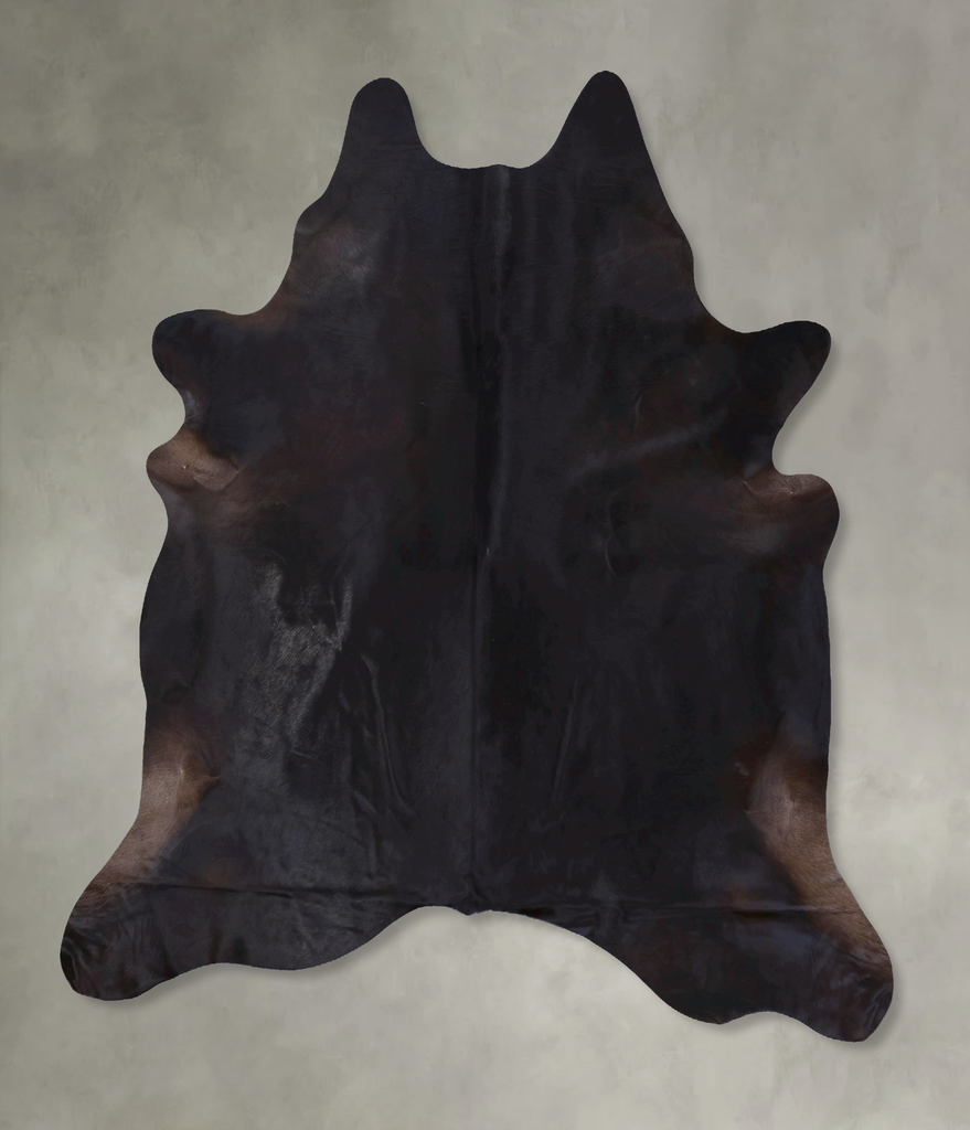 Solid Black XX-Large Brazilian Cowhide Rug 8'1"H x 7'0"W #B19934 by Hudson Hides